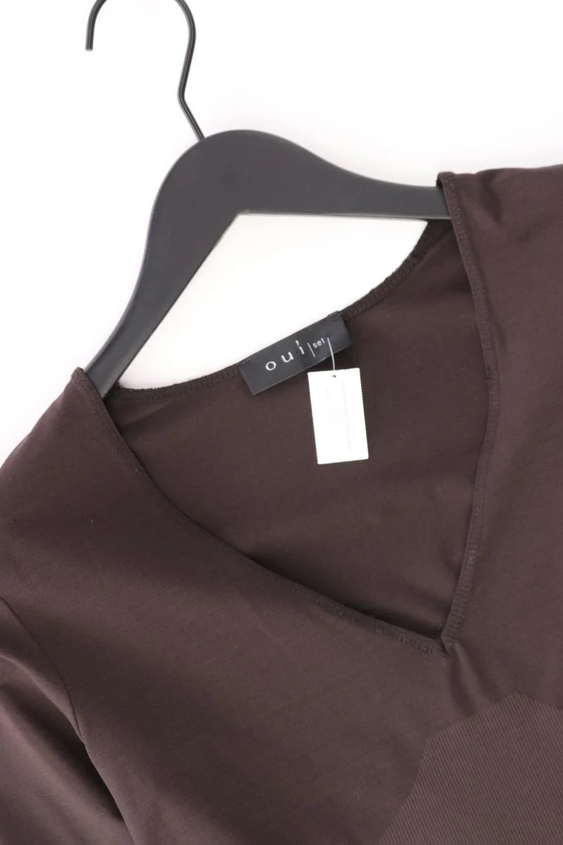 Oui Shirt mit V-Ausschnitt Gr. 38 3/4 Ärmel braun aus Polyamid - Image 3