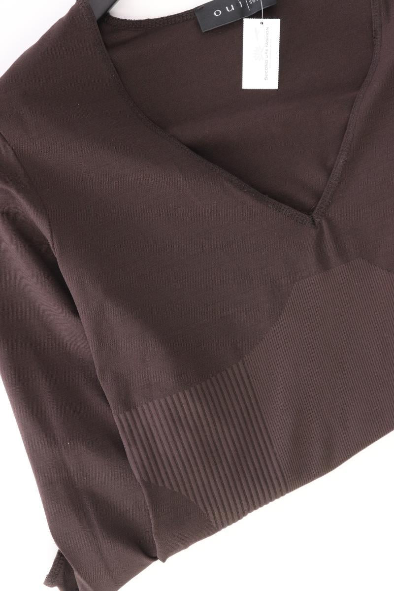 Oui Shirt mit V-Ausschnitt Gr. 38 3/4 Ärmel braun aus Polyamid - Image 4