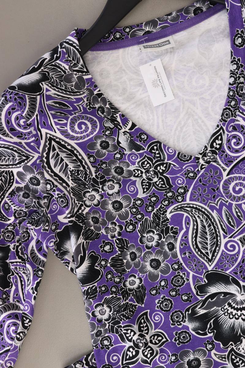 Street One Printshirt Gr. 38 mit Paisleymuster 3/4 Ärmel lila aus Baumwolle - Image 4