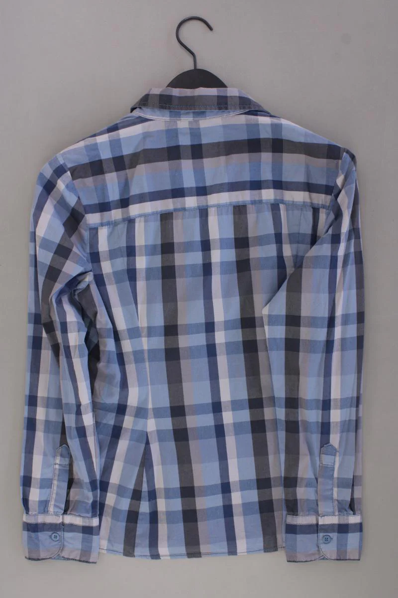 Street One Rüschenbluse Gr. 42 kariert Langarm blau aus Baumwolle - Image 3