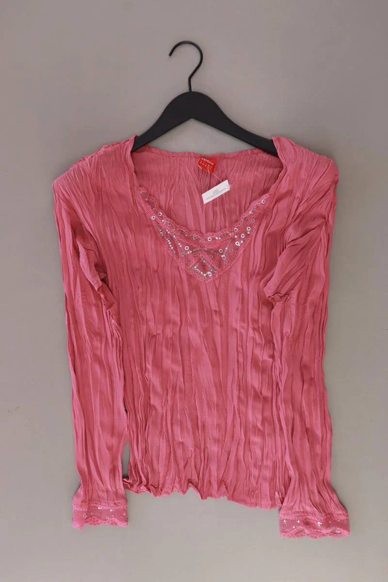 s.Oliver Langarmbluse Gr. 38 mit Pailletten pink aus Polyester