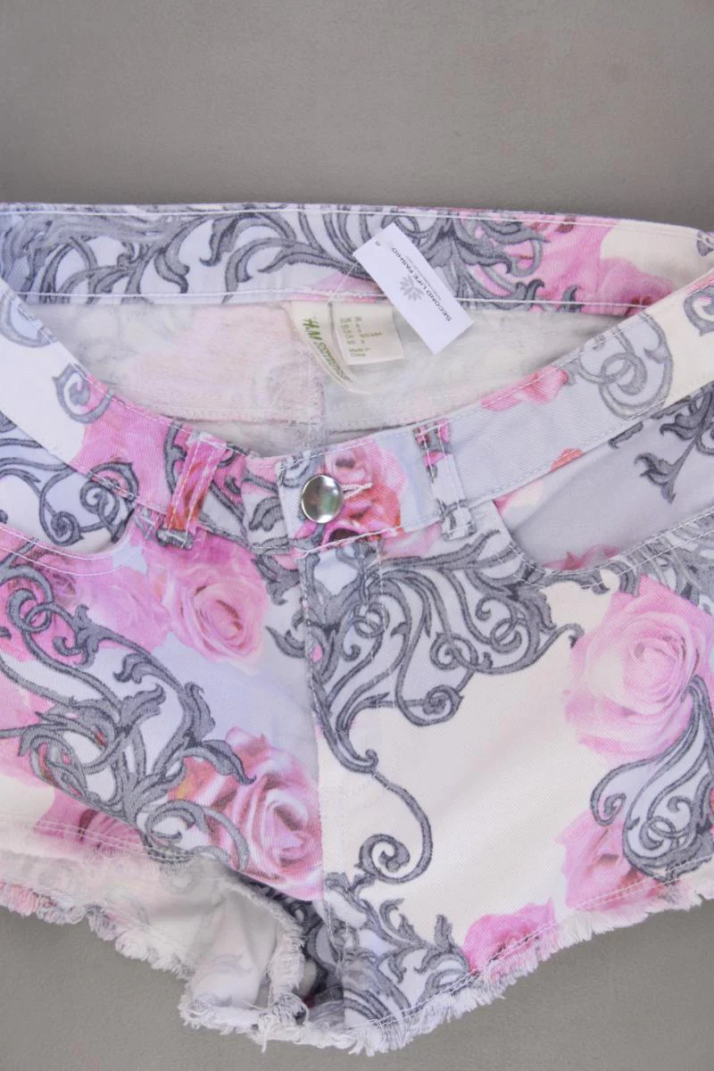 H&M Conscious Collection Shorts Gr. 36 mit Blumenmuster rosa aus Baumwolle - Image 2