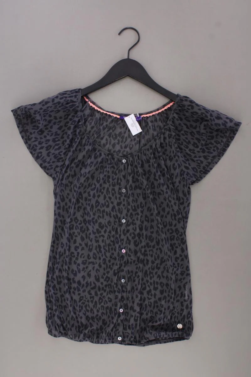 Mexx Kurzarmbluse Gr. S mit Tierdruck grau