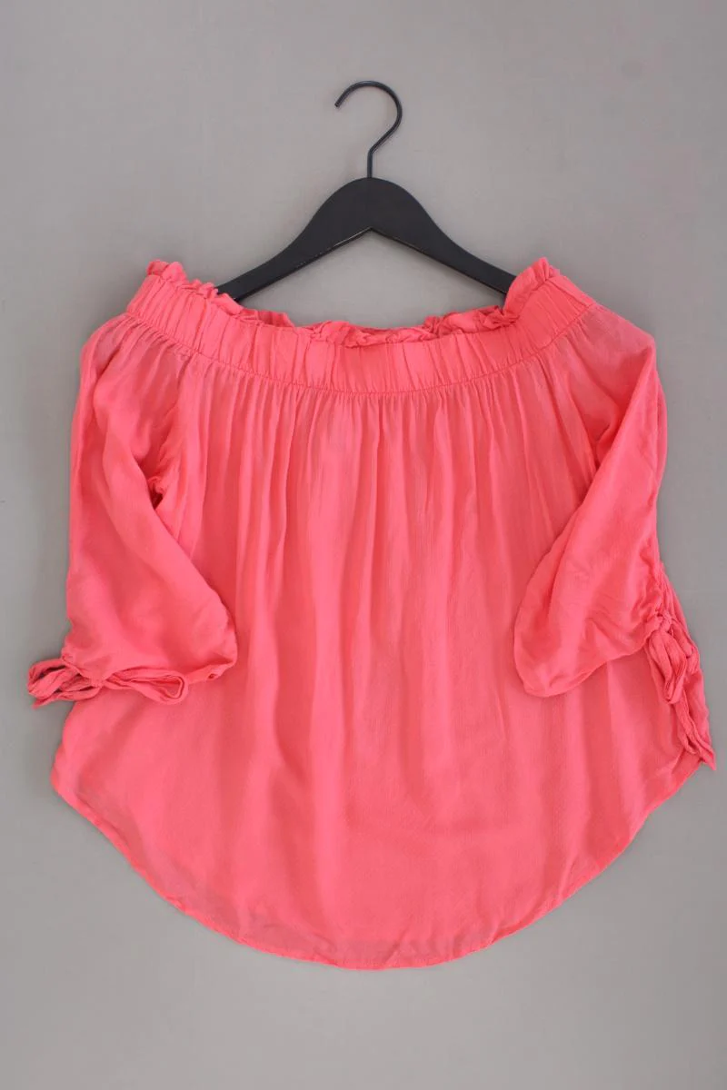 Jacqueline de Yong Oversize-Bluse Gr. 36 3/4 Ärmel mit Carmen-Ausschnitt pink
