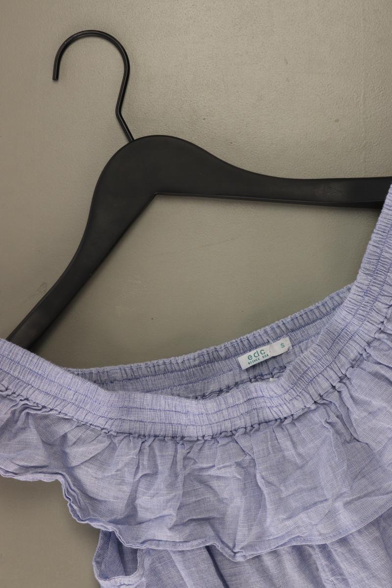 edc by Esprit Rüschenbluse Gr. S Kurzarm blau aus Baumwolle - Image 3