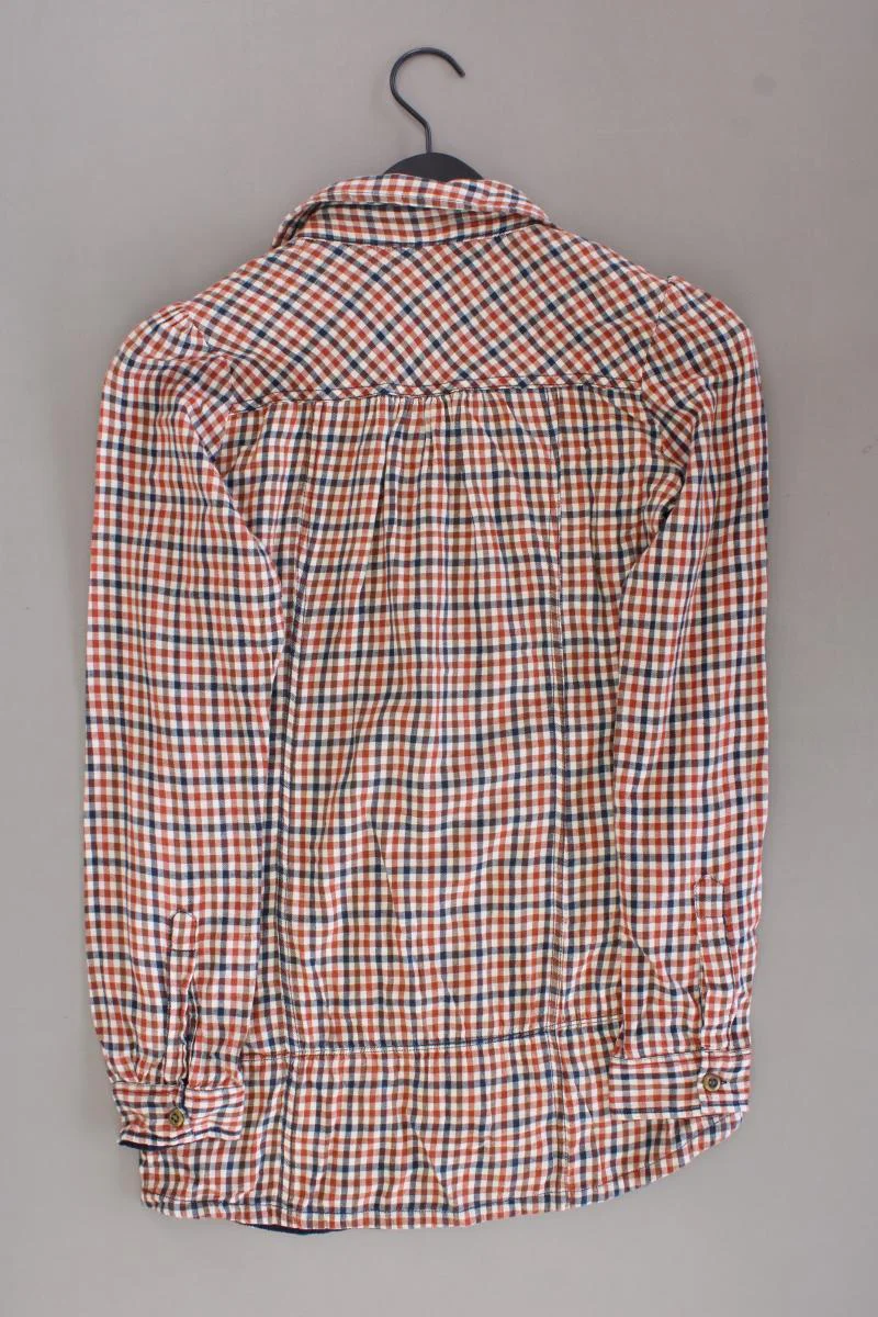 Broadway Rüschenbluse Gr. 36 kariert Langarm braun aus Baumwolle - Image 3