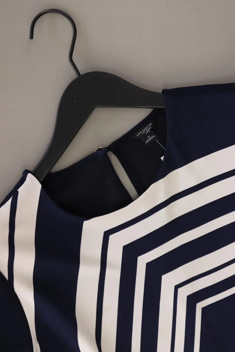 Ann Taylor LOFT Midikleid Gr. S geometrisches Muster neuwertig 3/4 Ärmel blau - Image 3