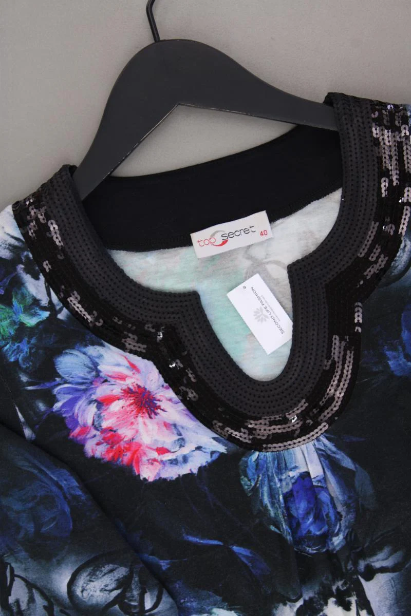 Top Secret Langarmbluse Gr. 40 mit Blumenmuster mit Pailletten mehrfarbig - Image 2