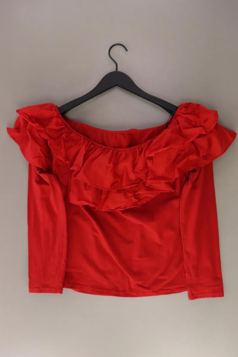 H&M Carmen Shirt Gr. XL Langarm mit Carmen-Ausschnitt rot aus Baumwolle - Image 2