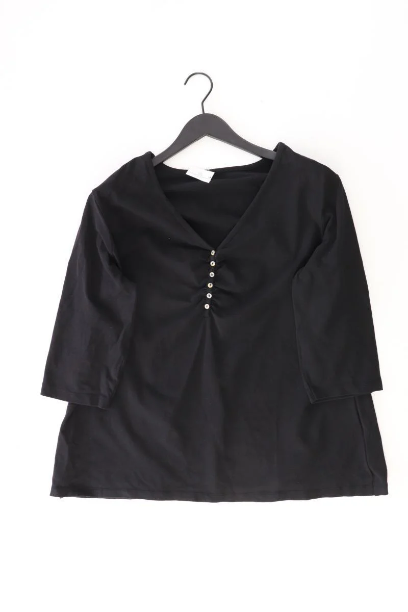 Shirt mit V-Ausschnitt Gr. 50 3/4 Ärmel schwarz
