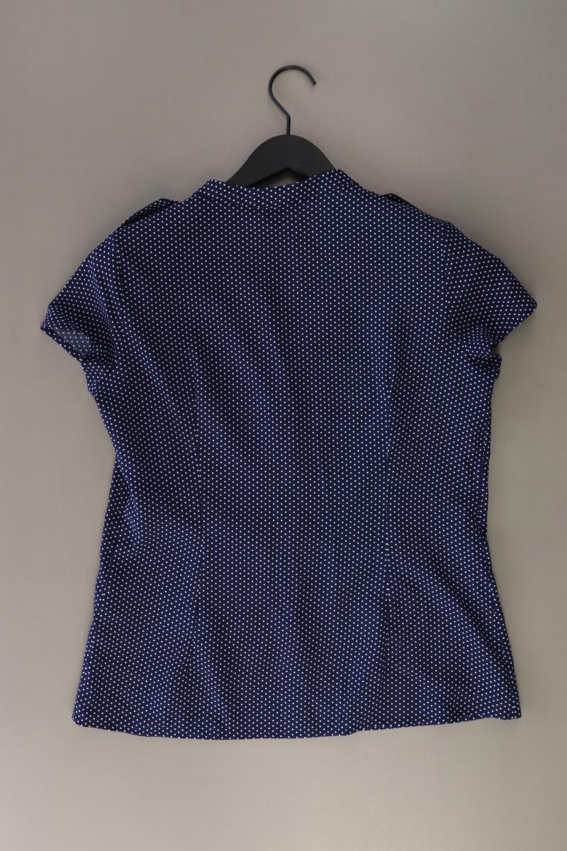 Awama Bluse Gr. 38 gepunktet Kurzarm blau aus Polyester - Image 2