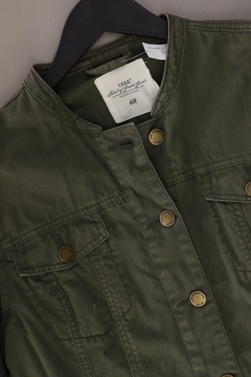 H&M L.O.G.G. Übergangsjacke Gr. 40 olivgrün aus Baumwolle - Image 4