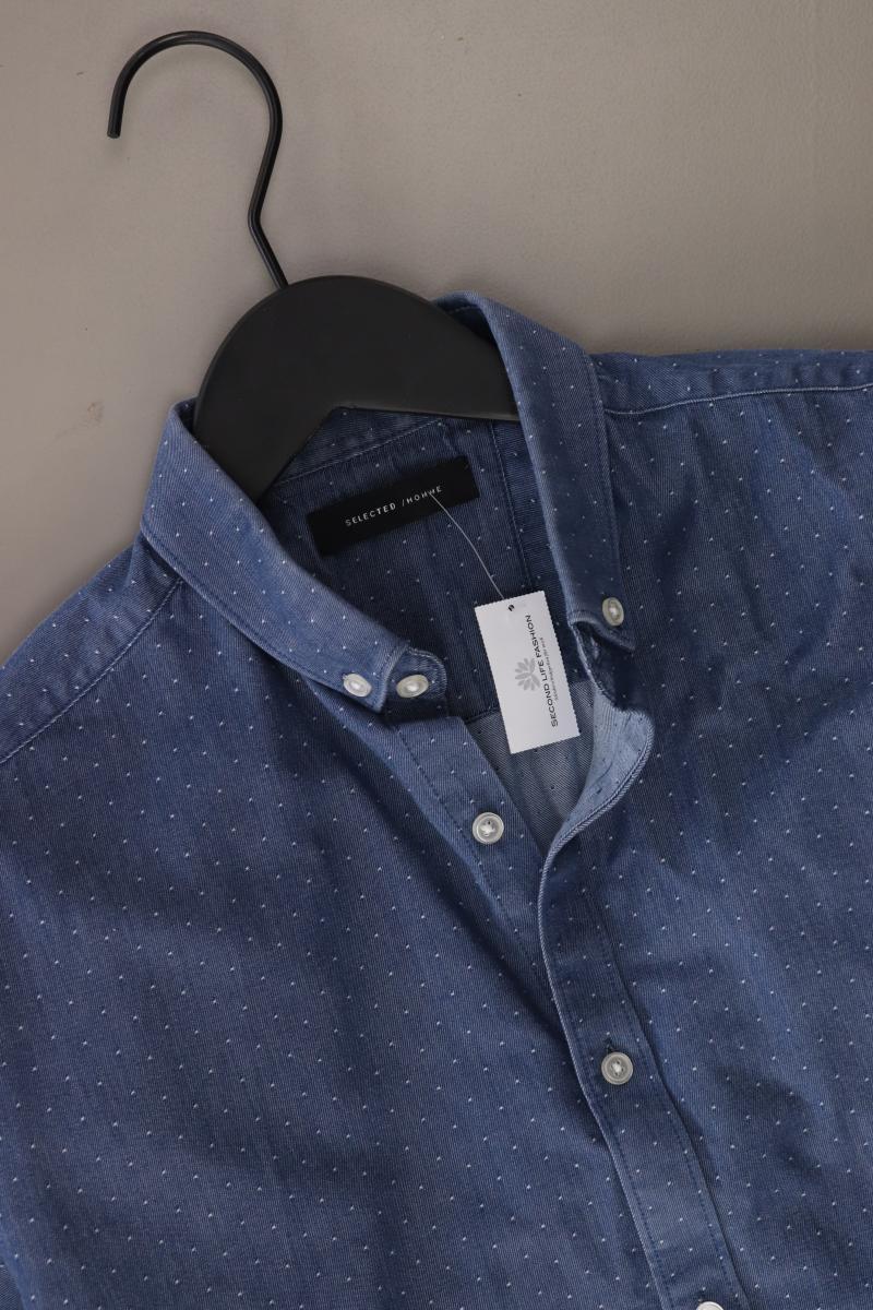 Selected Homme Langarmhemd für Herren Gr. Hemdgröße 38 gepunktet neuwertig blau - Image 3