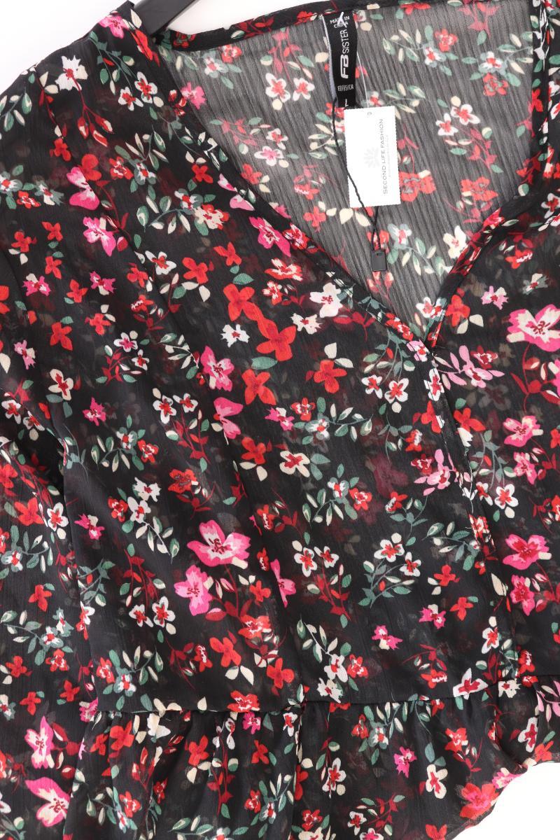 FB Sister Bluse Gr. L mit Blumenmuster Langarm schwarz aus Polyester - Image 4