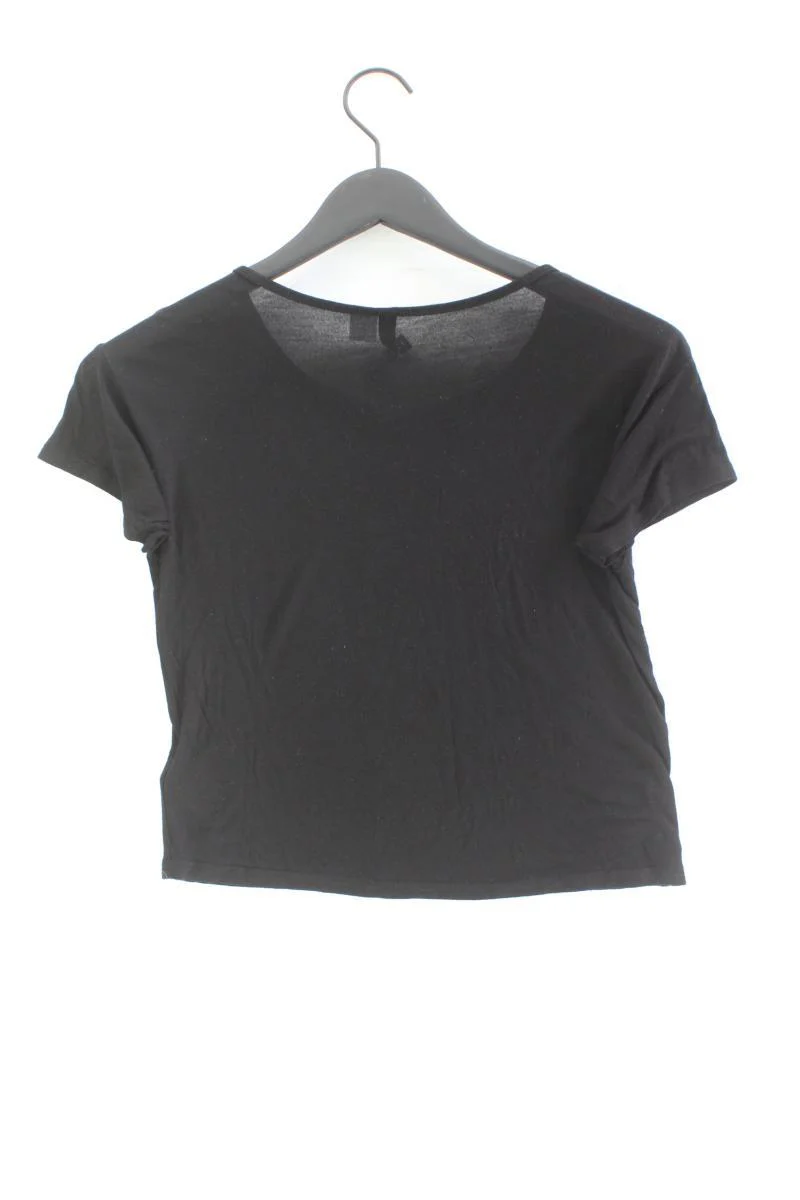 H&M Cropped Shirt Gr. XS Kurzarm schwarz aus Viskose - Image 2