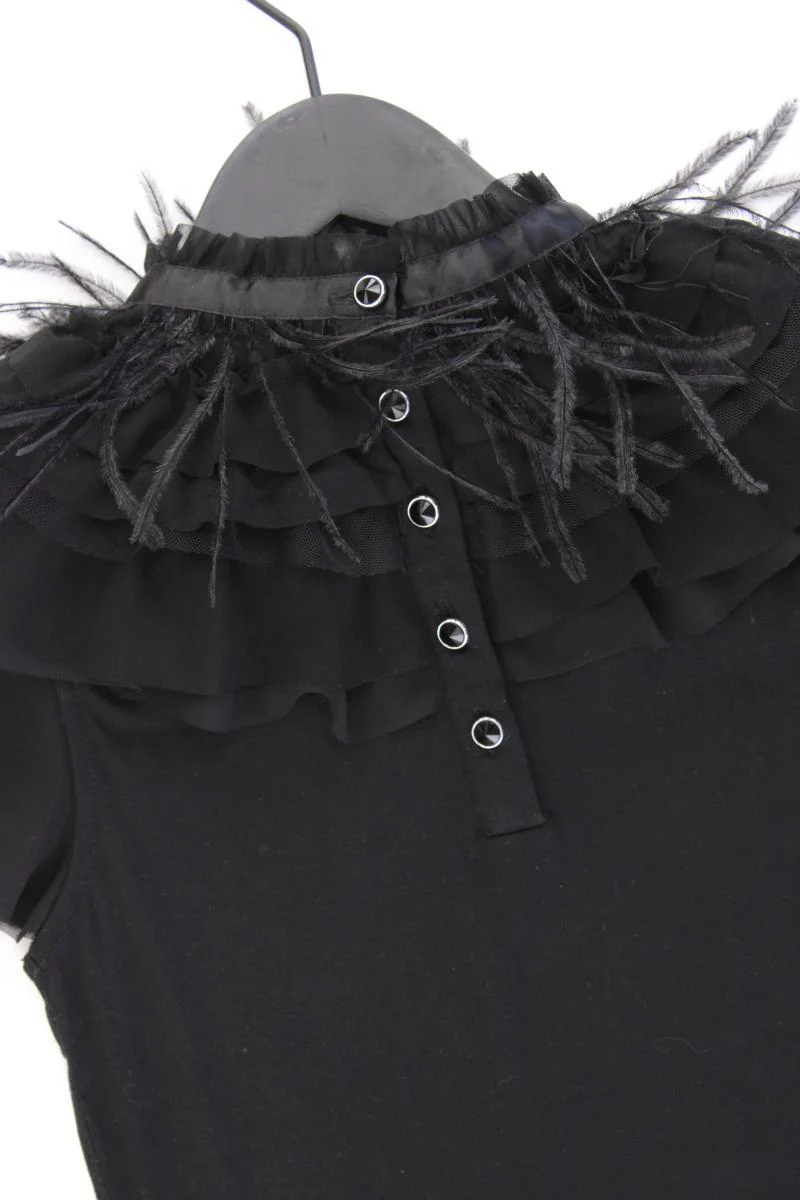 Vila Shirt mit Federkragen Gr. XS Kurzarm schwarz aus Viskose - Image 3