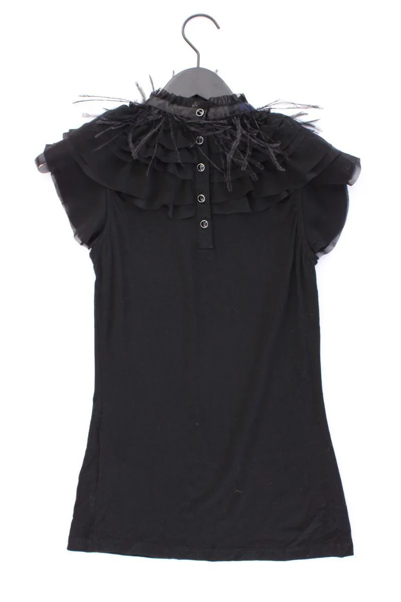 Vila Shirt mit Federkragen Gr. XS Kurzarm schwarz aus Viskose - Image 4