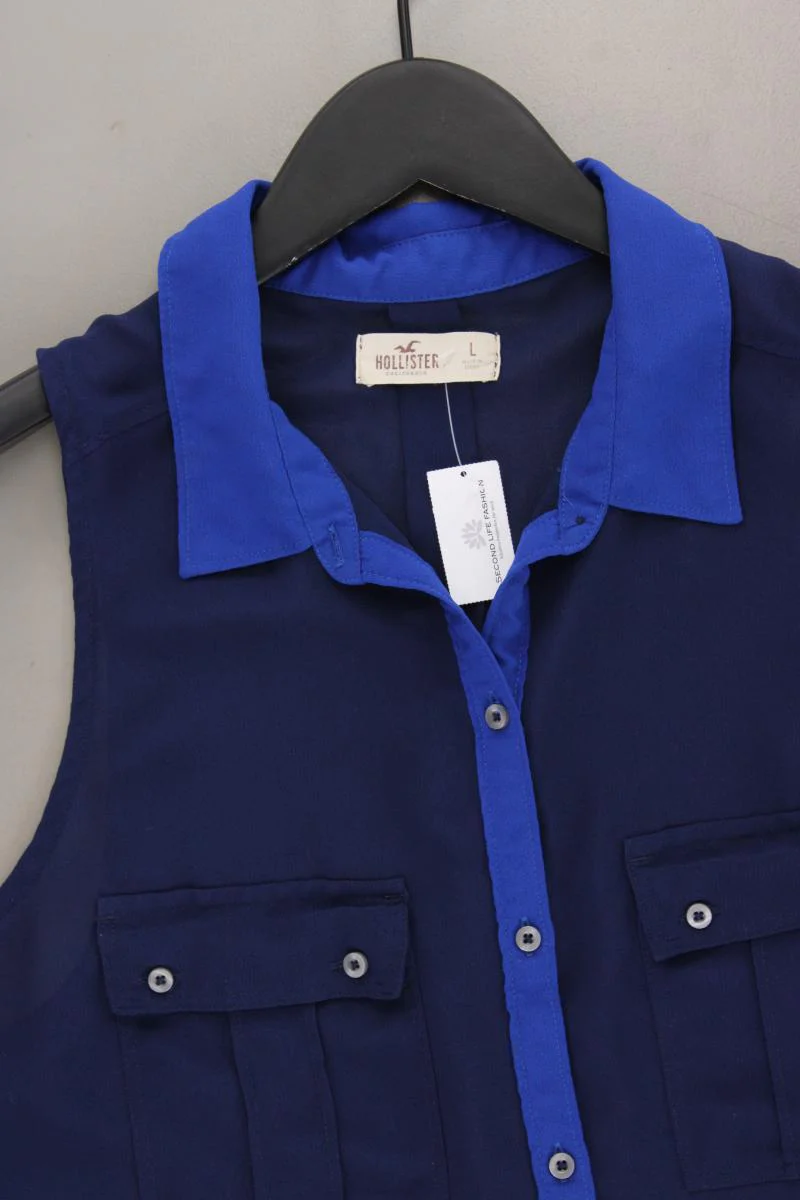 Hollister Ärmellose Bluse Gr. L blau aus Polyester - Image 2