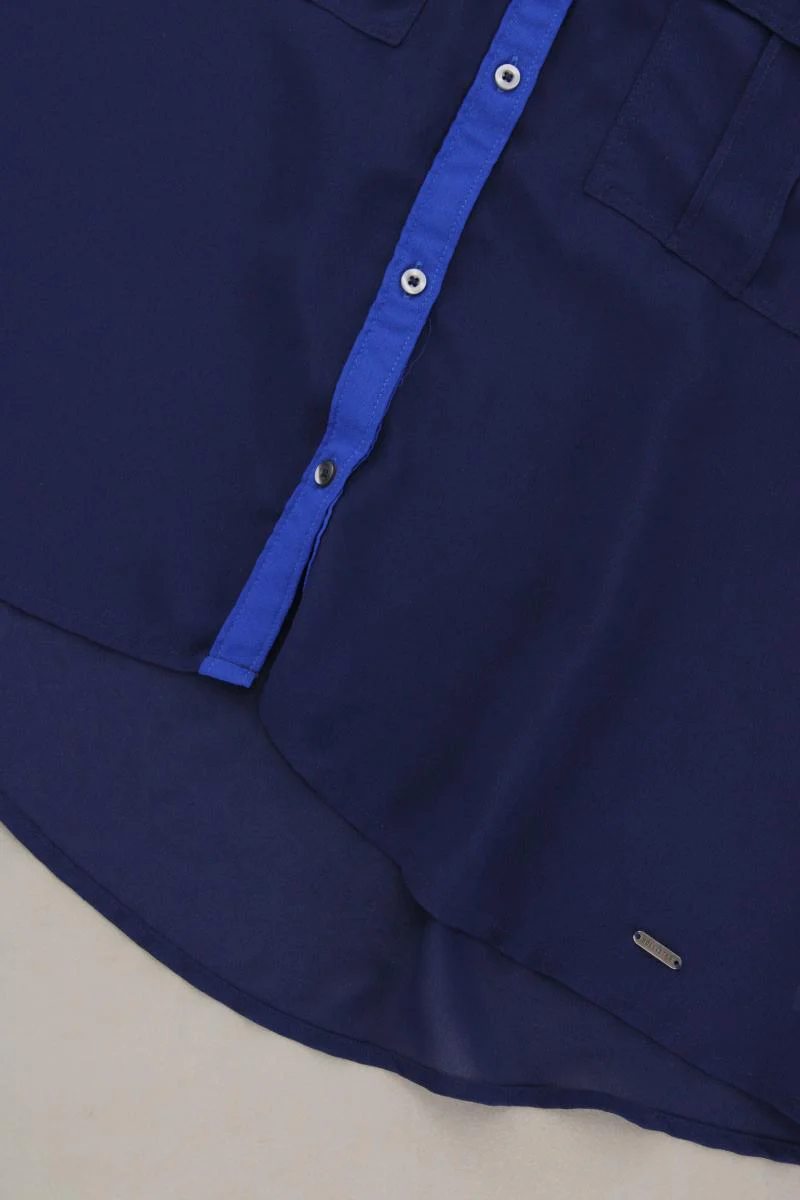 Hollister Ärmellose Bluse Gr. L blau aus Polyester - Image 3