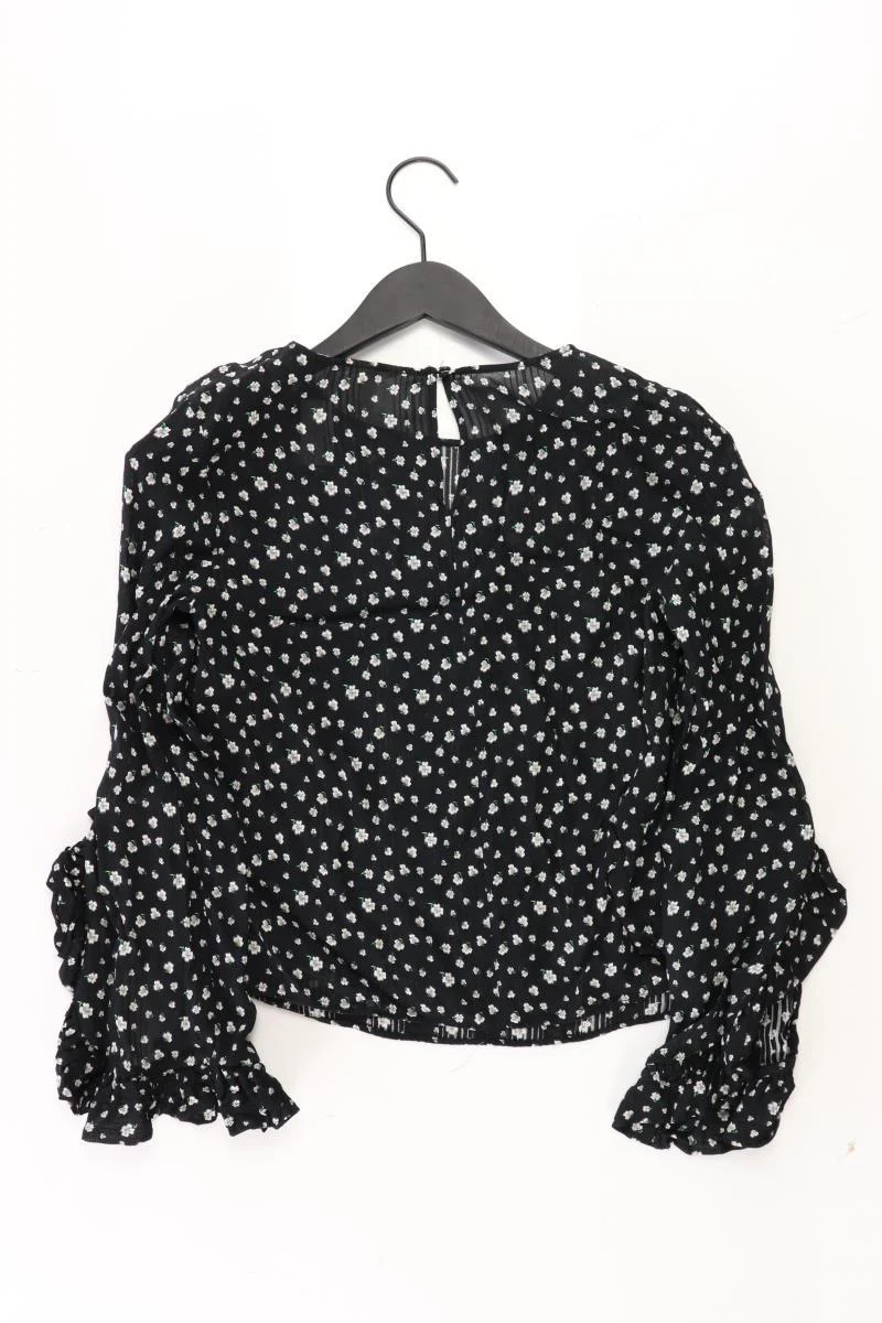 H&M Bluse Gr. 36 mit Blumenmuster Langarm schwarz aus Polyester - Image 2