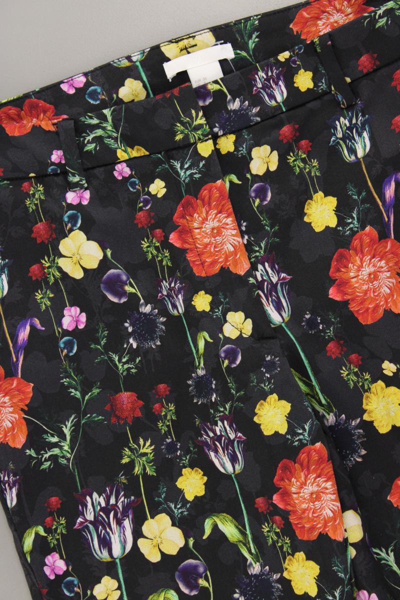 H&M Stoffhose Gr. 38 mit Blumenmuster schwarz aus Baumwolle - Image 2