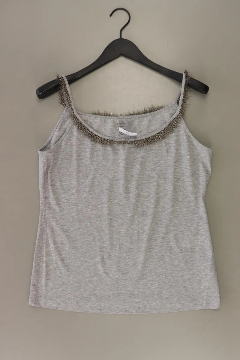 Marc Cain Spaghetti-Top Gr. 42 grau aus Viskose
