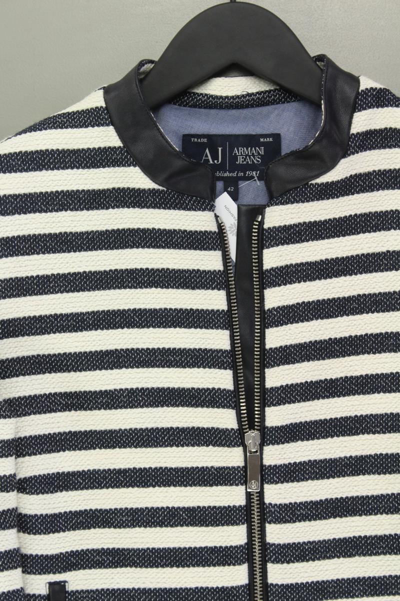 Armani Jeans Kurzjacke Gr. IT 42 (S) gestreift neuwertig blau aus Baumwolle - Image 2