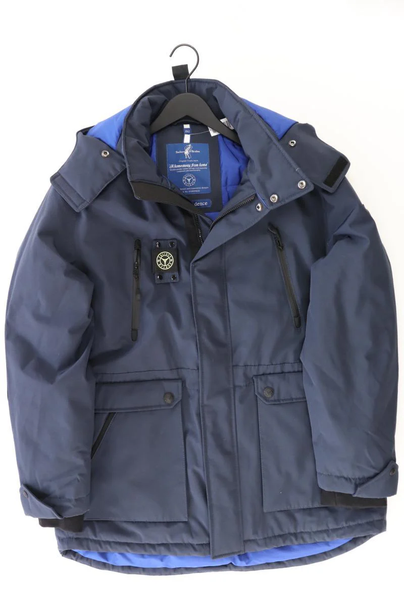 Sailors & Brides Kapuzenmantel für Herren Gr. XXXL blau aus Polyester
