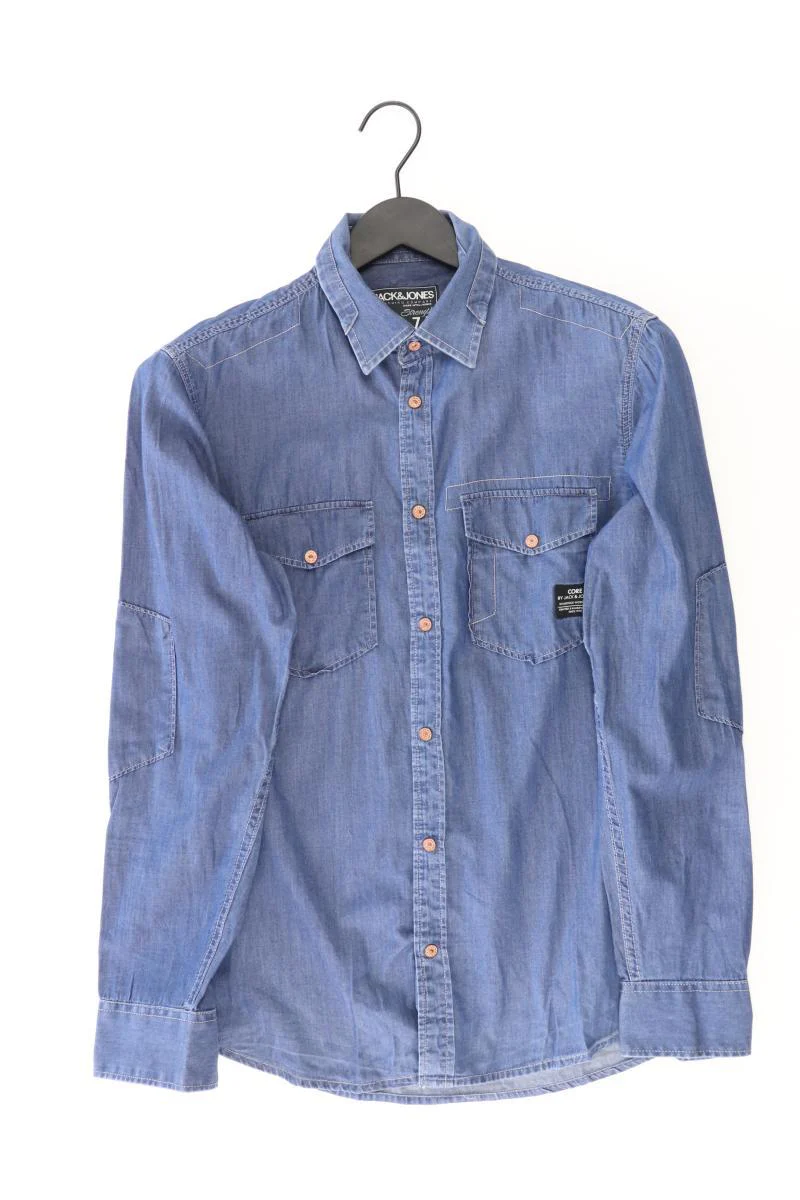 Jack & Jones Jeanshemd für Herren Gr. S Langarm blau aus Baumwolle