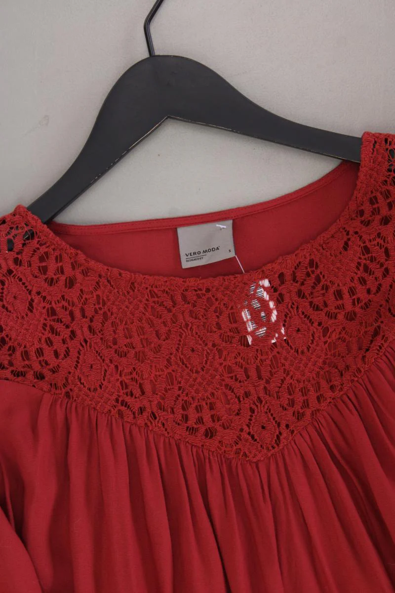 Vero Moda Oversize-Bluse Gr. S 3/4 Ärmel rot aus Viskose - Image 2
