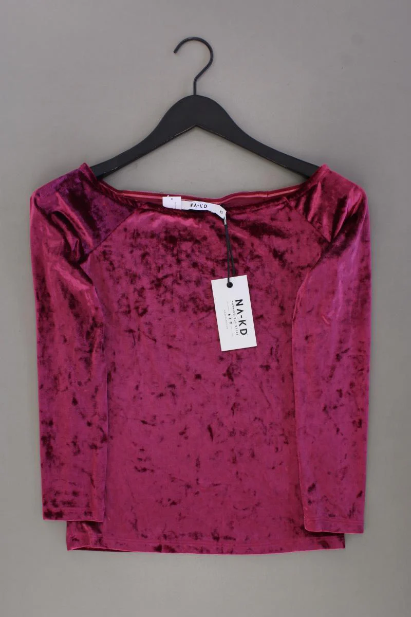 NA-KD Off Shoulder Velvet Top Gr. XS neu mit Etikett 3/4 Ärmel lila
