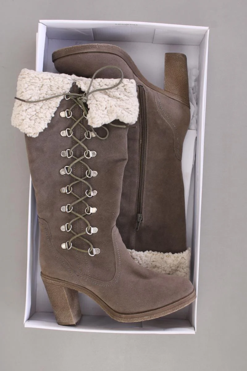 High-Heel Stiefel Gr. 37 braun aus Kunstleder - Image 3