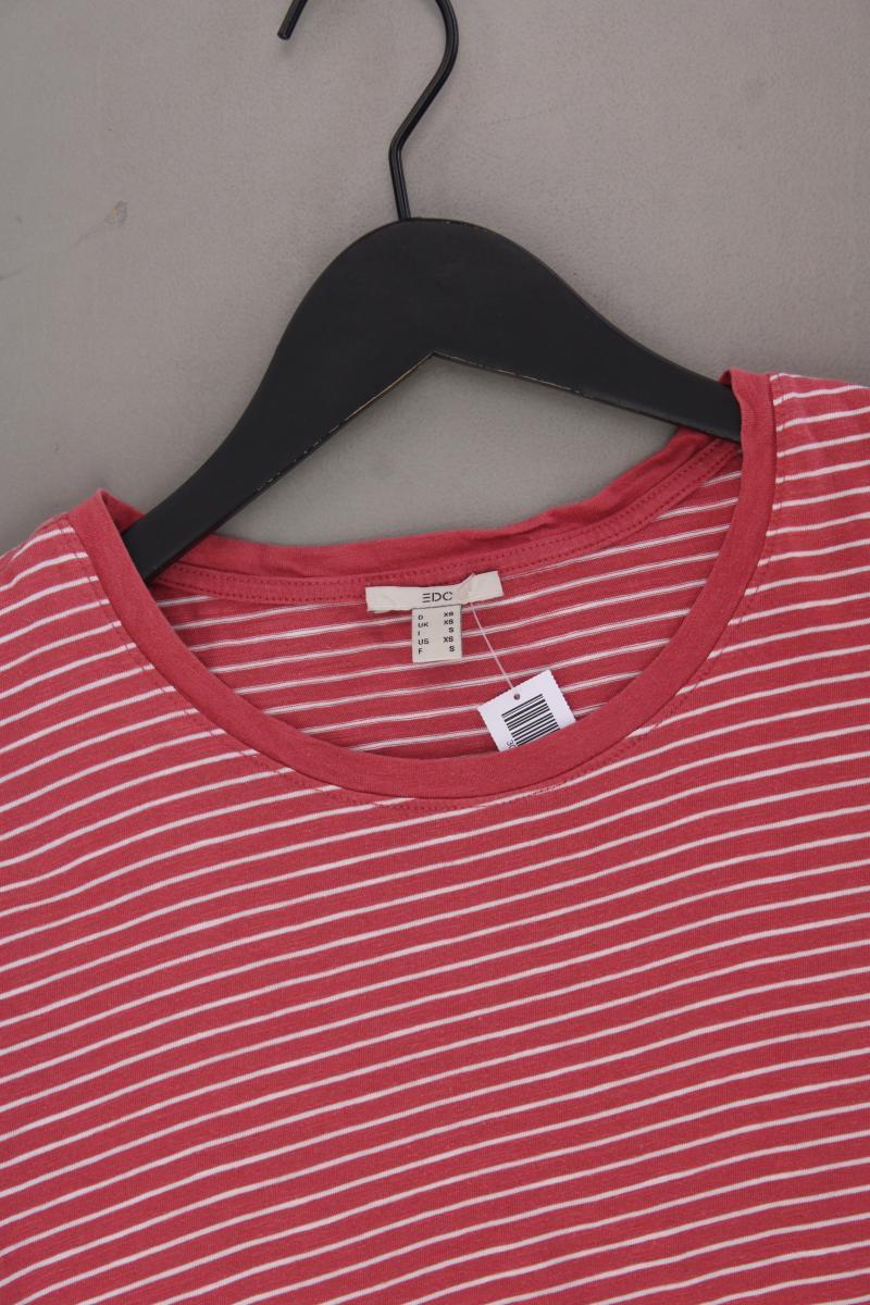 edc by Esprit Ringelshirt Gr. XS gestreift Kurzarm rosa aus Baumwolle - Image 2