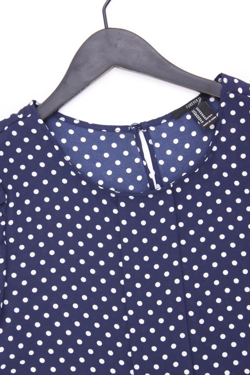 forever 21 Chiffonbluse Gr. M gepunktet Kurzarm blau aus Polyester - Image 2