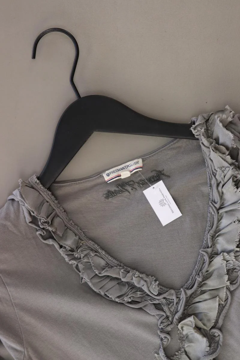 Freeman T. Porter Shirt mit V-Ausschnitt Gr. S 3/4 Ärmel grau aus Baumwolle - Image 3
