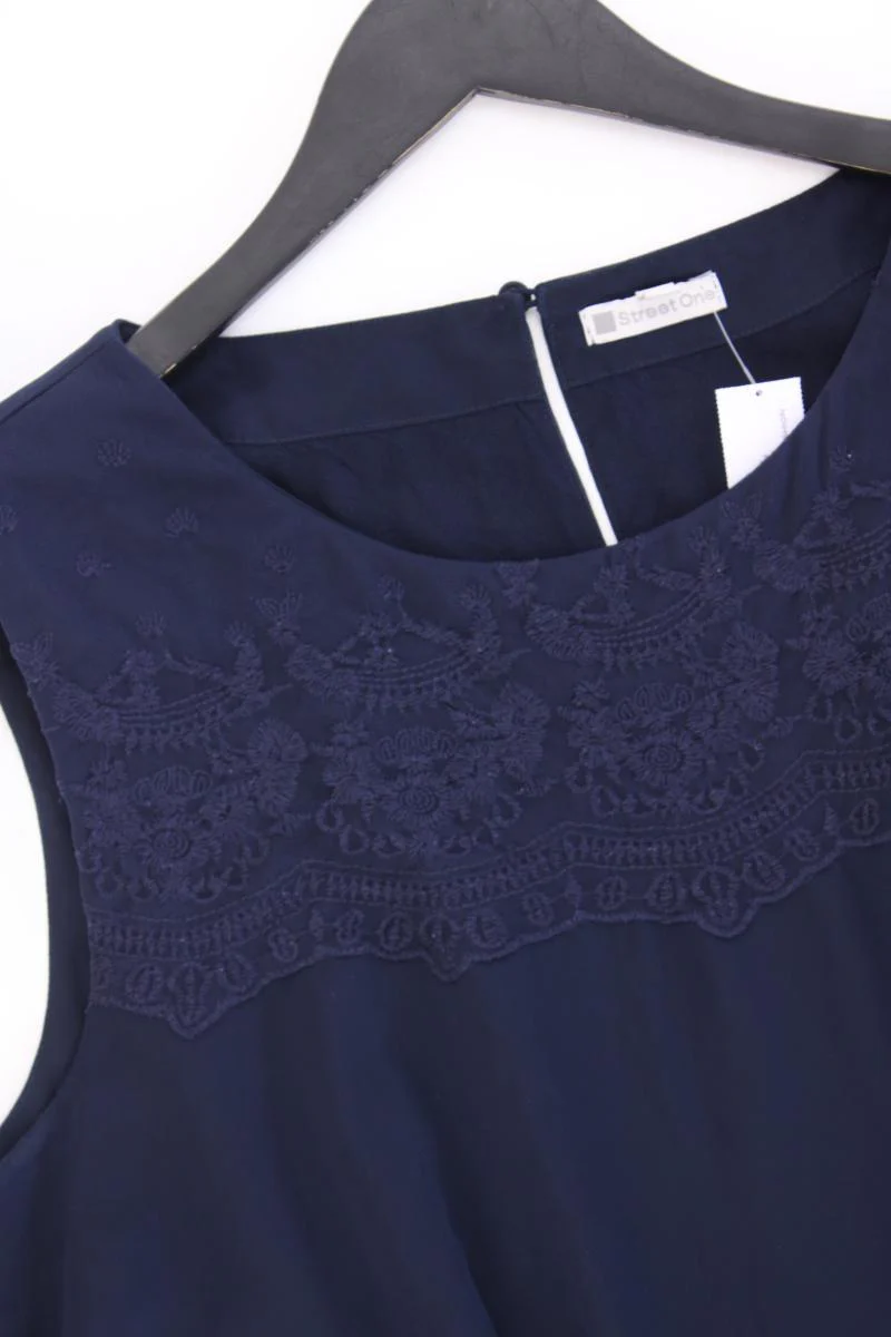 Street One Chiffonkleid Gr. 44 Ärmellos blau aus Viskose - Image 2