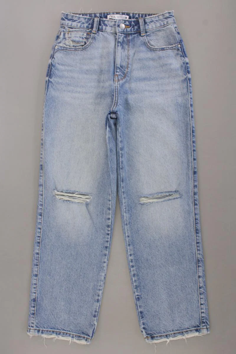 Zara Straight Jeans Gr. 36 blau aus Baumwolle