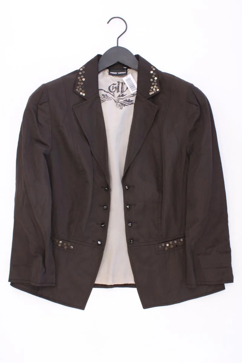 Gerry Weber Classic Blazer Gr. 42 mit Pailletten braun aus Polyester