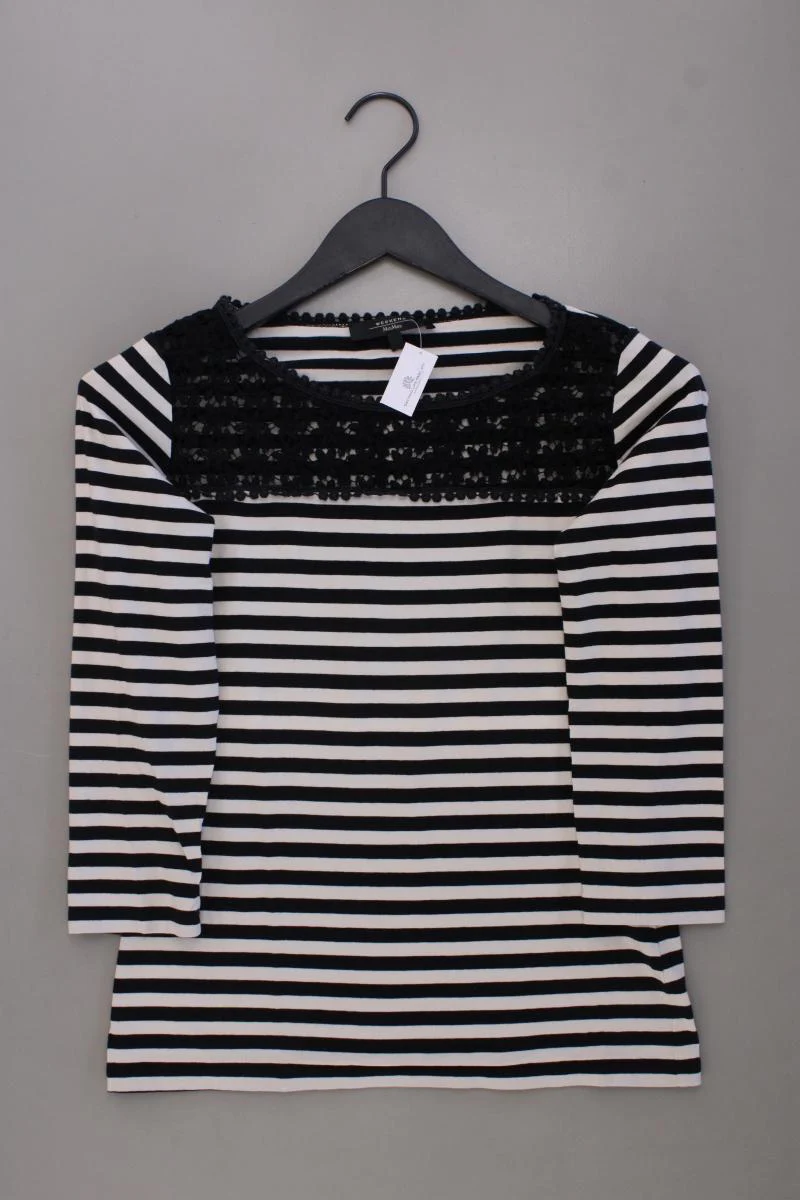Weekend Max Mara Ringelshirt Gr. M gestreift 3/4 Ärmel schwarz aus Baumwolle