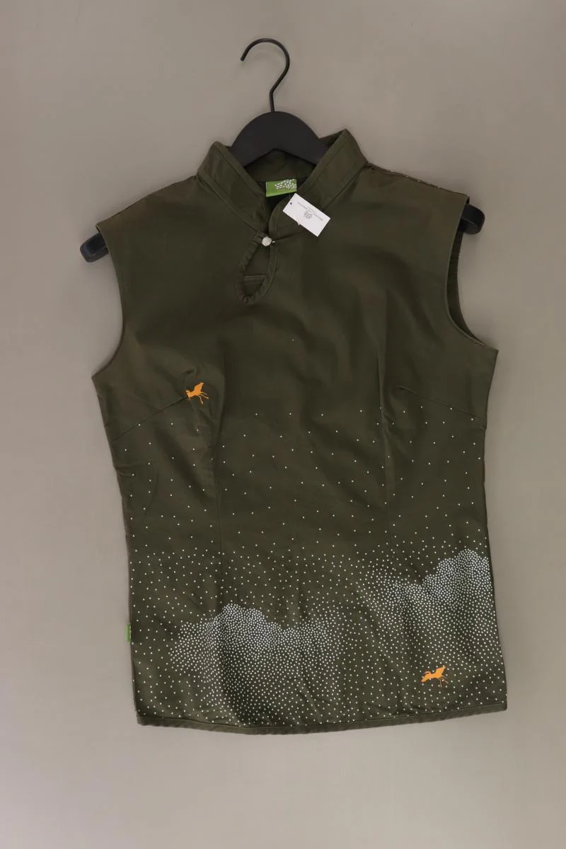 Skunkfunk Ärmellose Bluse Gr. L olivgrün aus Baumwolle