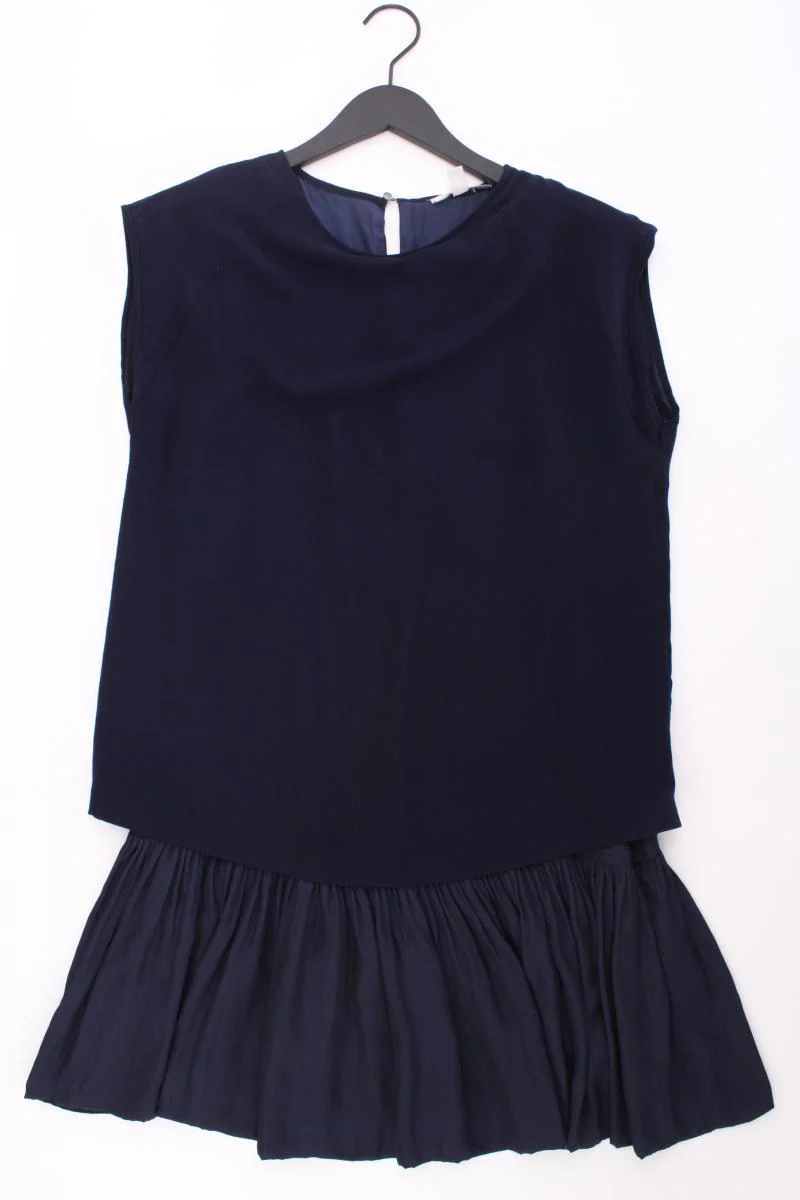 Esprit Kurzarmkleid Gr. 38 blau aus Polyester