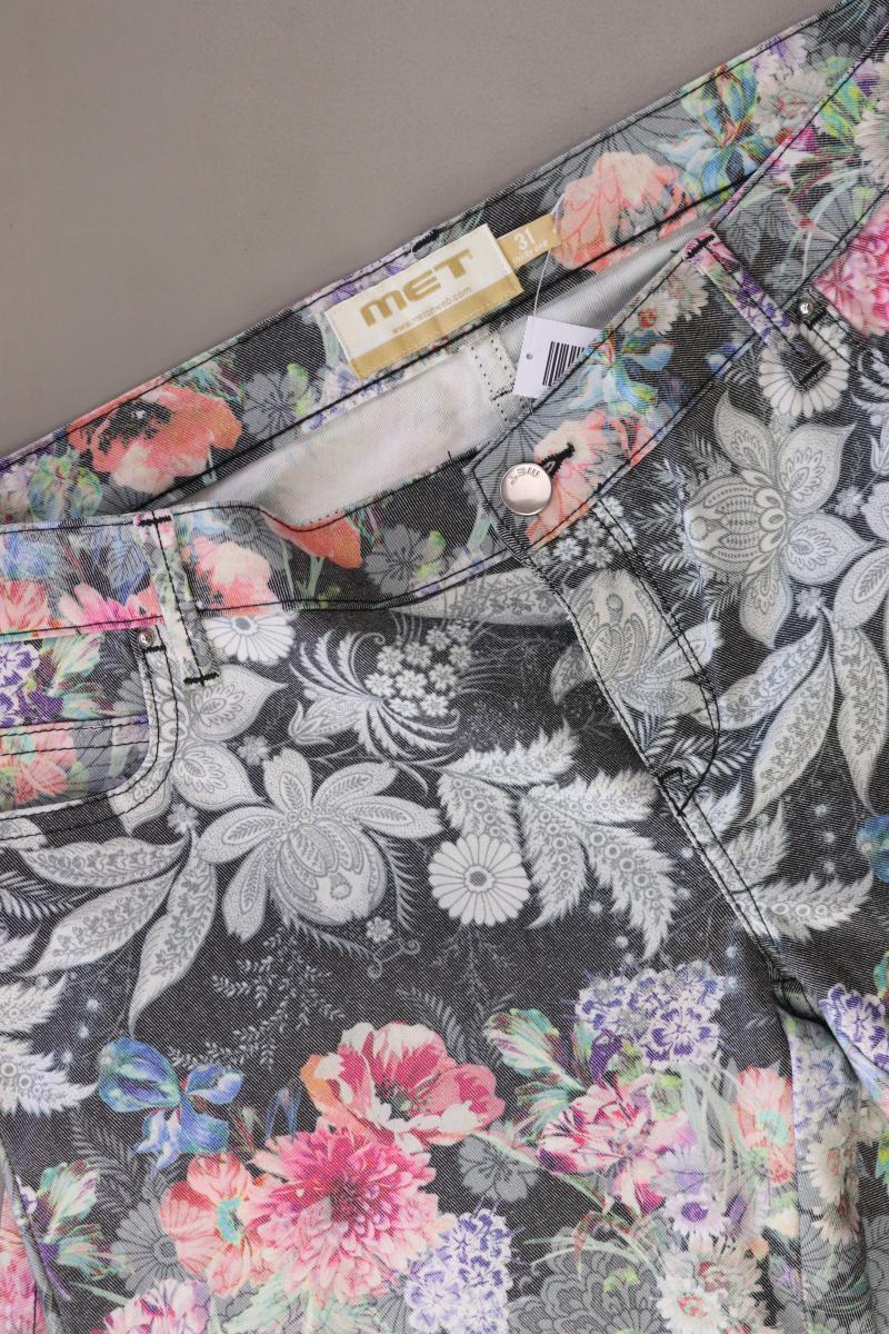 Met Jeans Straight Jeans Gr. W31 mit Blumenmuster mehrfarbig aus Baumwolle - Image 3