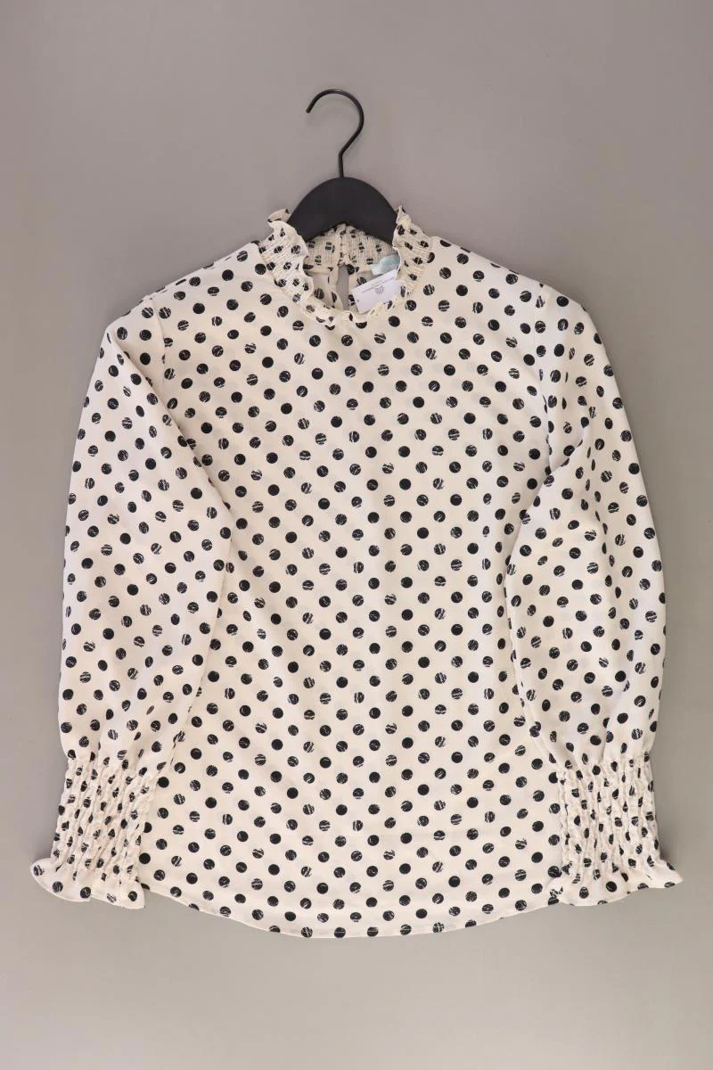Colléction L. Bluse Gr. 40 gepunktet Langarm creme aus Polyester