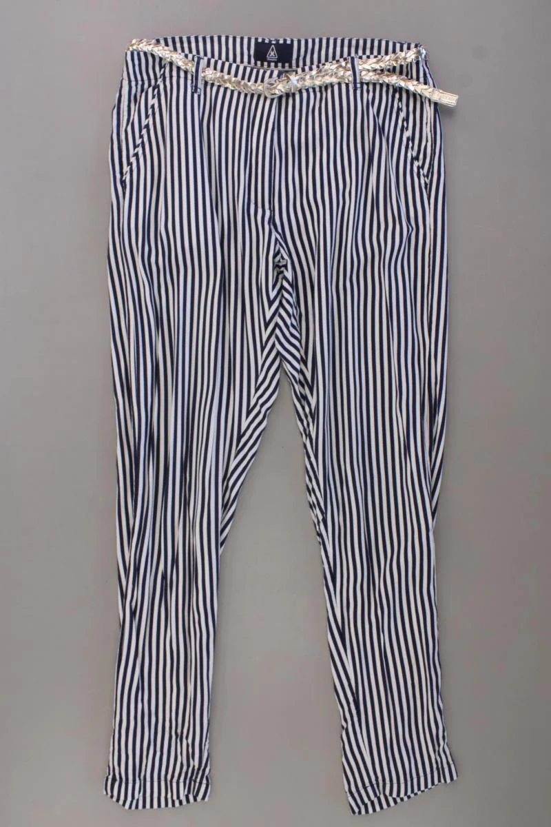 Gaastra Stoffhose Gr. S gestreift mit Gürtel blau aus Viskose