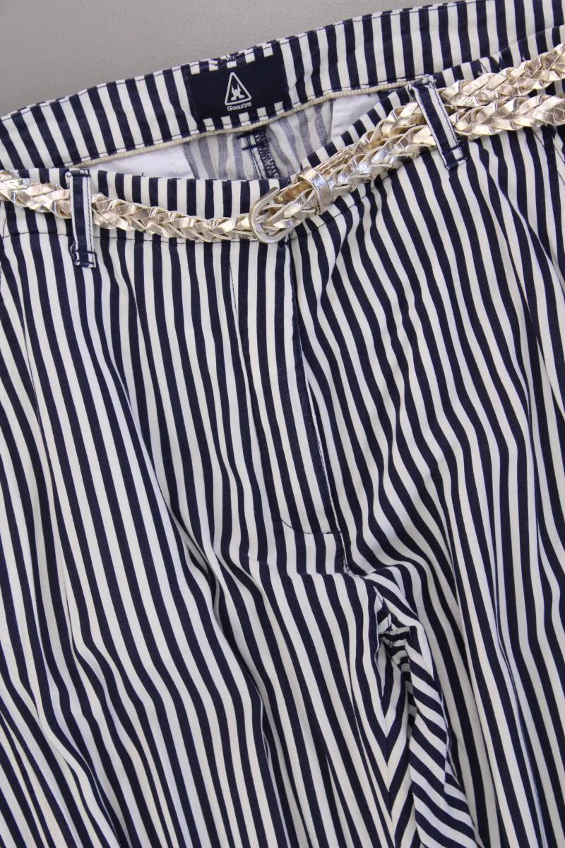 Gaastra Stoffhose Gr. S gestreift mit Gürtel blau aus Viskose - Image 2