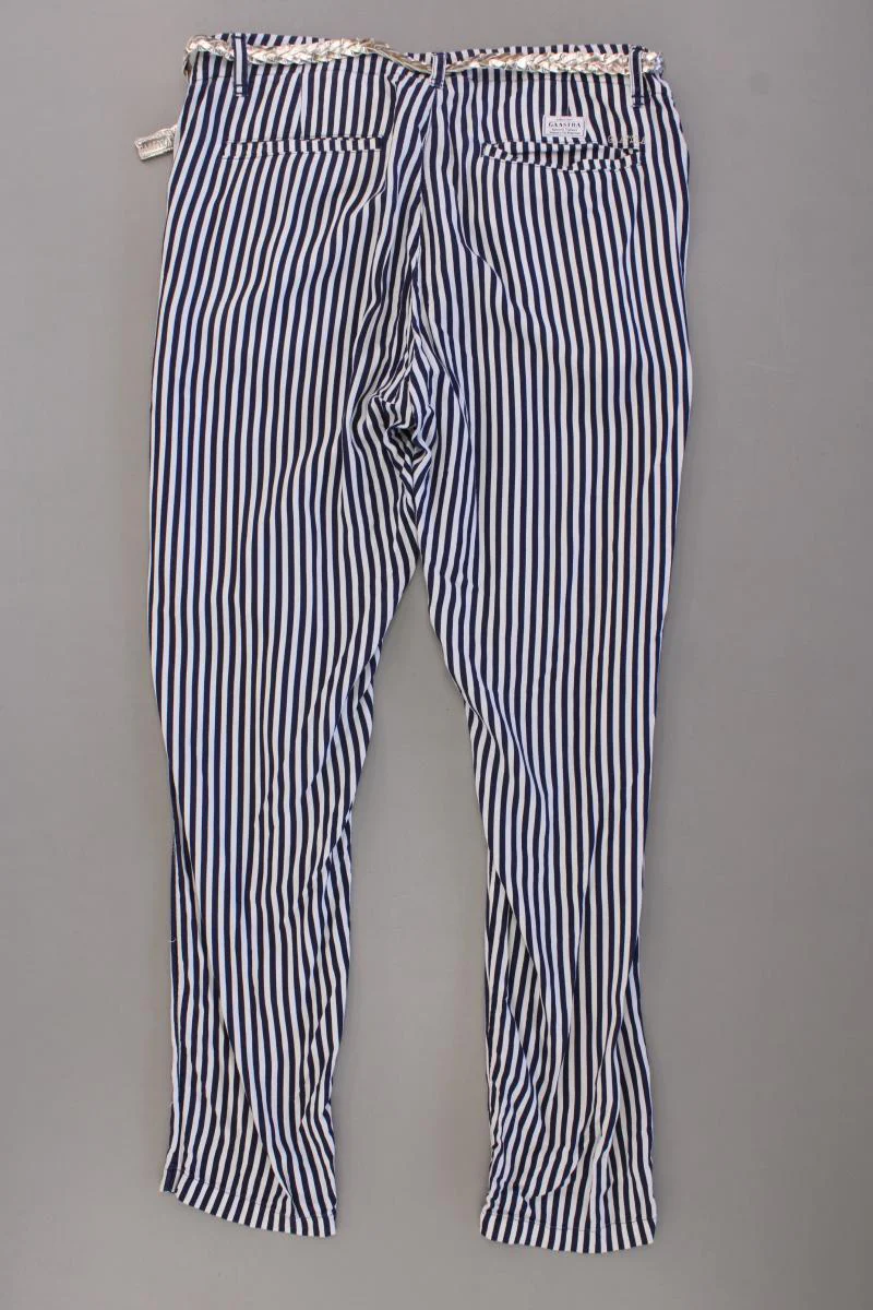 Gaastra Stoffhose Gr. S gestreift mit Gürtel blau aus Viskose - Image 3