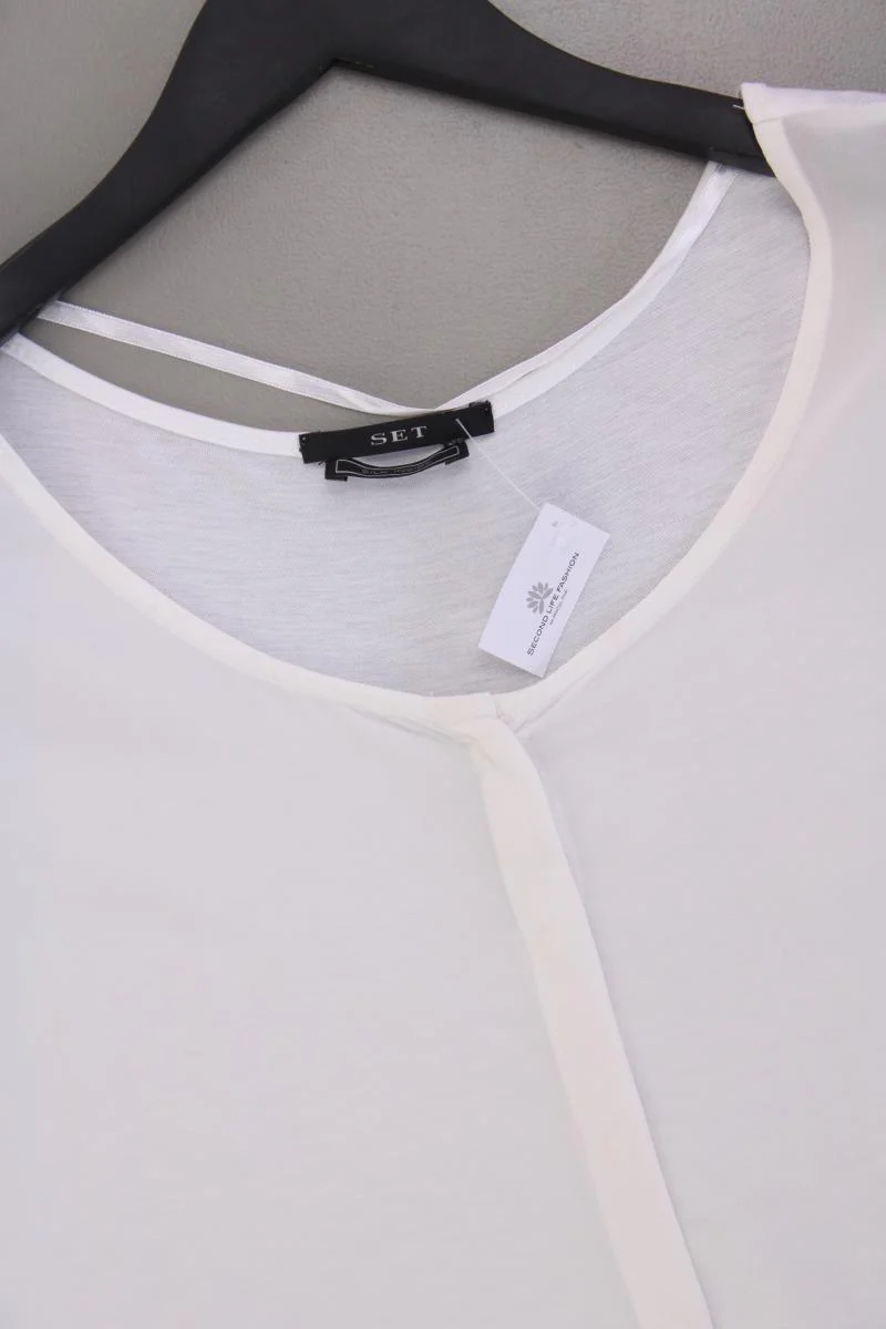 Set Seidenbluse Gr. 36 neuwertig Kurzarm weiß - Image 2