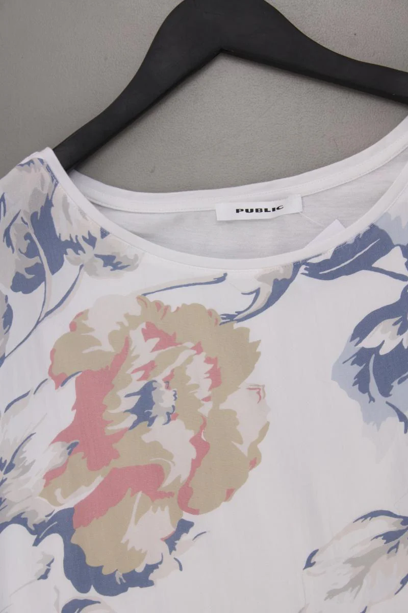 Public Printshirt Gr. 42 mit Blumenmuster Kurzarm weiß - Image 2