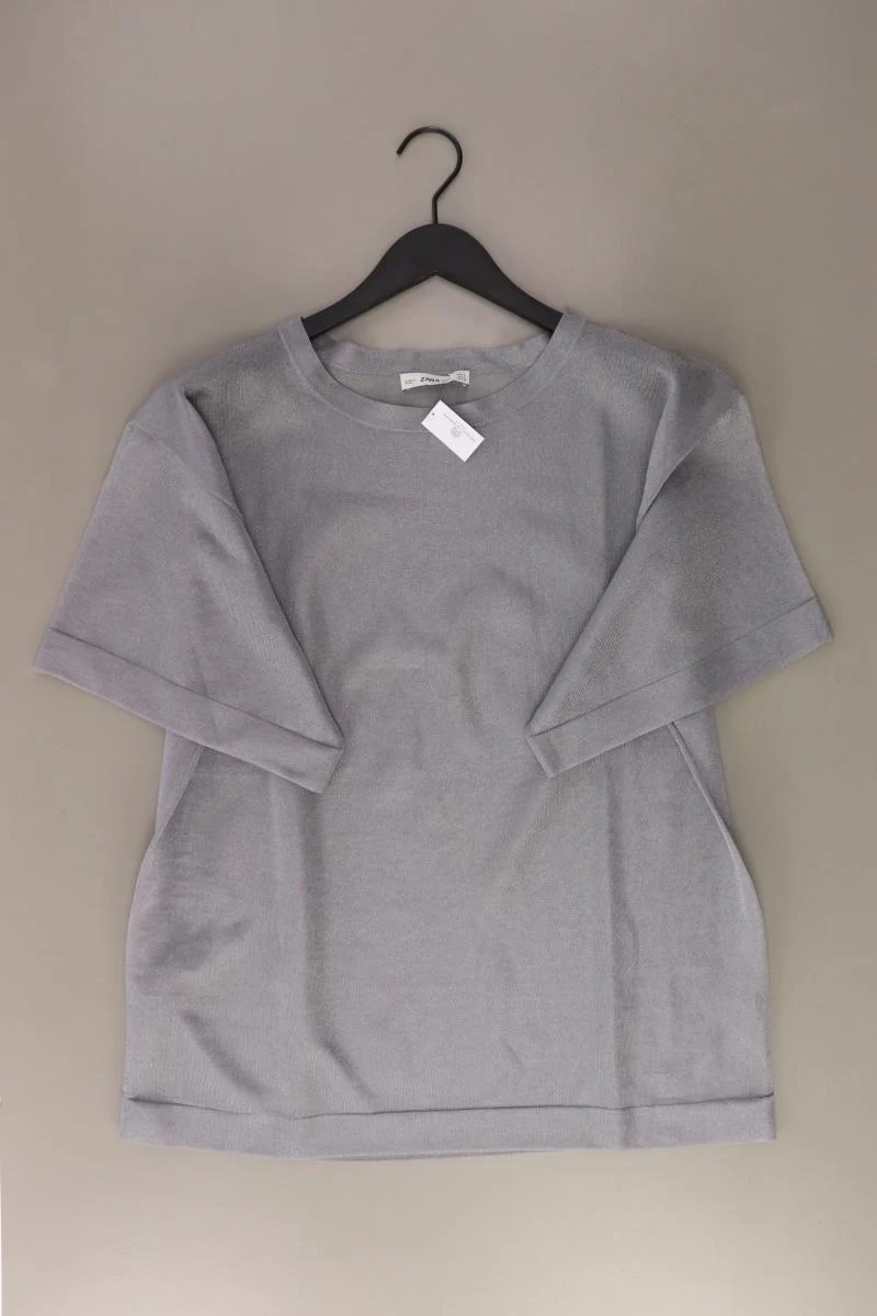 Zara T-Shirt Gr. S Kurzarm grau aus Polyester