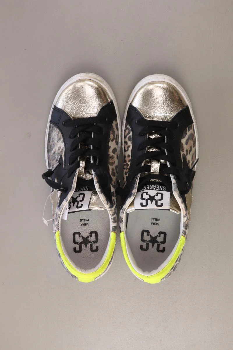Echtledersneaker Gr. 37 mit Tierdruck mehrfarbig - Image 3